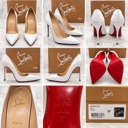 Christian Louboutin So Kate 120 White Kid Heels Size 37