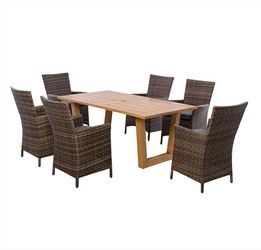 New 7pc outdoor patio furniture dining room table set tax included