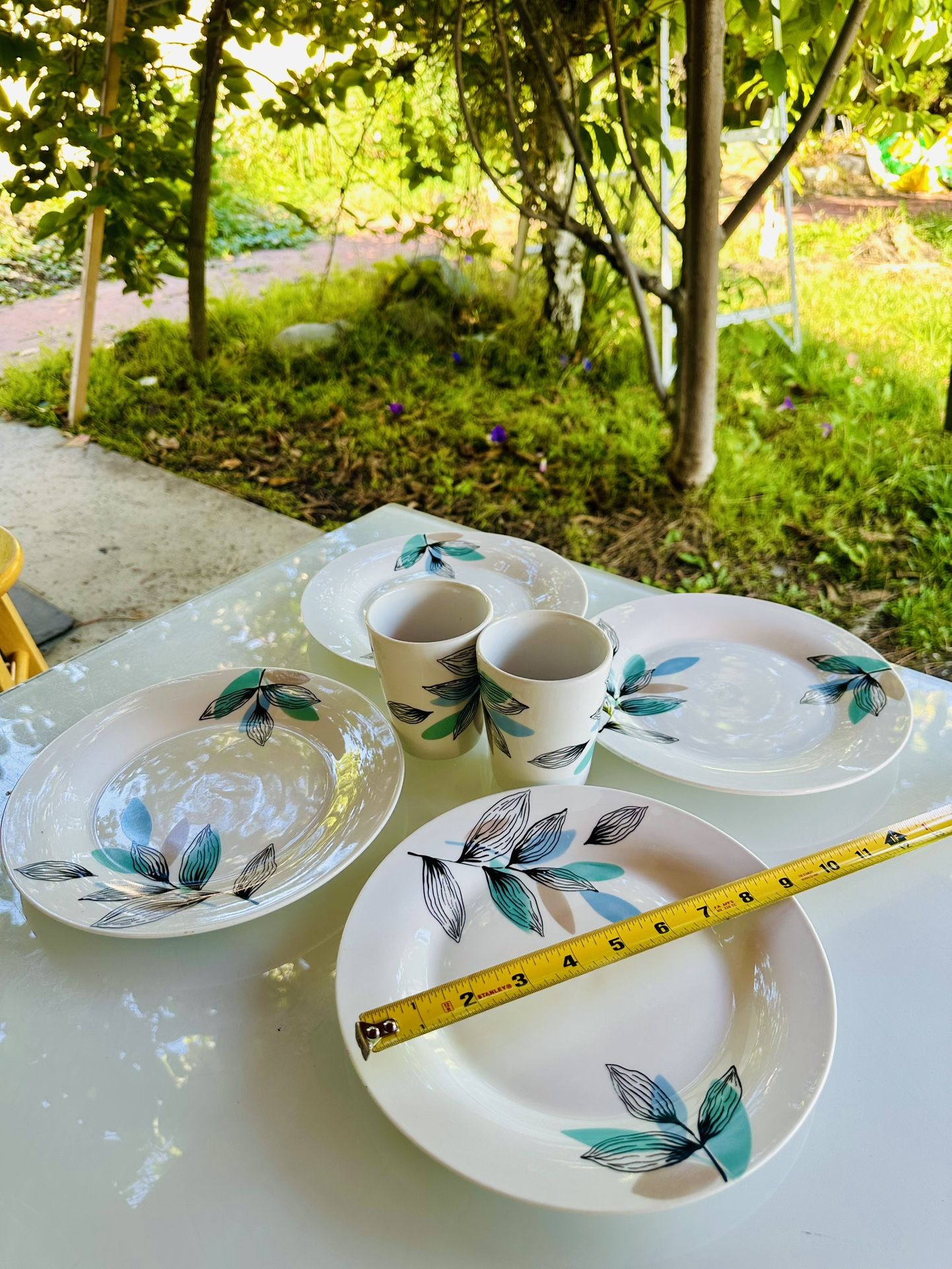 6 Piece Ceramic Dinnerware Plate and Mug Microwave and Oven Safe