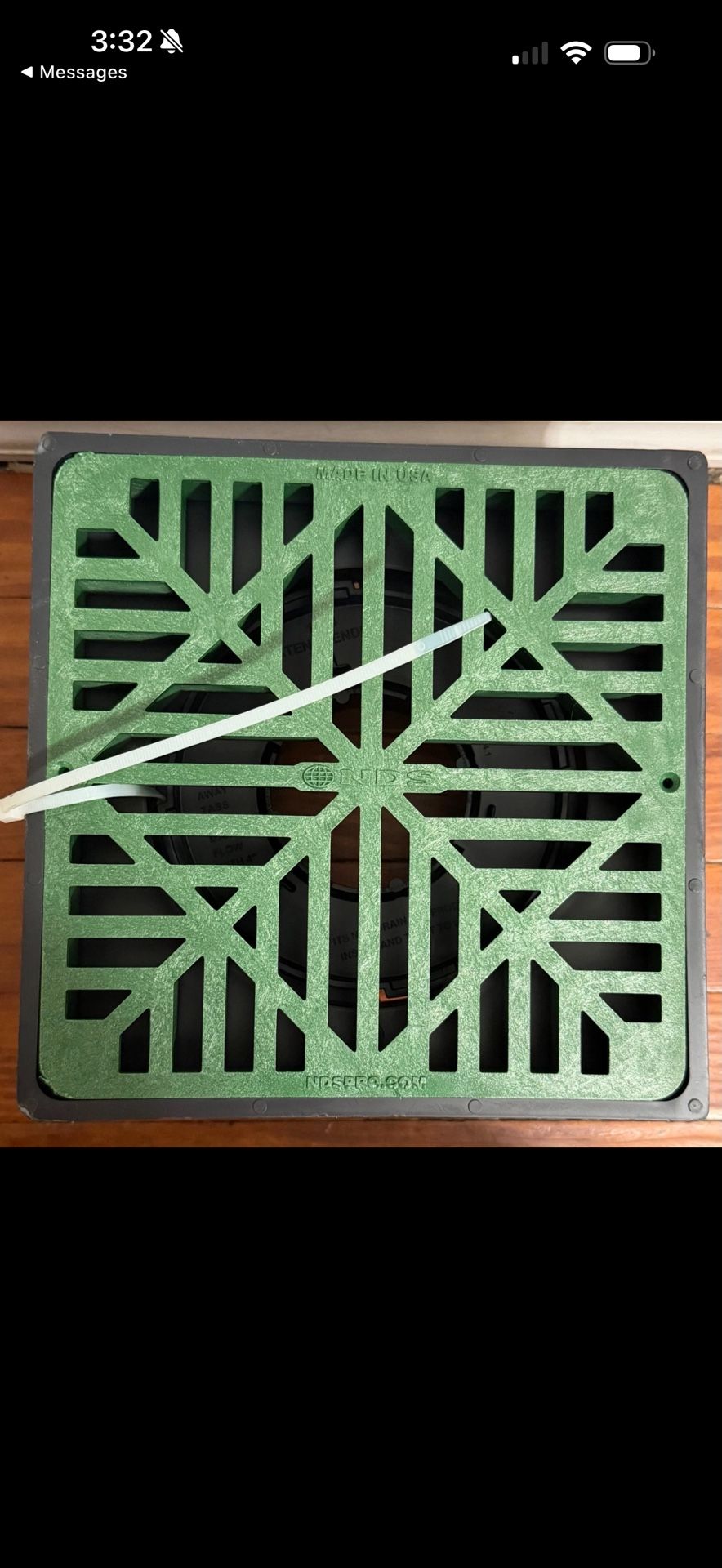 NDS 9 in. Plastic Square Low Profile Drainage Catch Basin with Grate in Green