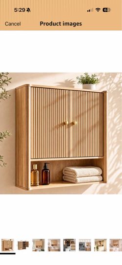 Brand new Bathroom Wall Cabinet, Medicine Cabinet with Adjustable Wood Shelf & Doors, Over The Toilet Storage Organizer Wall Mounted Storage Cabinet f