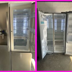 Side By Side Stainless Steel Refrigerator 