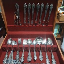 Vintage  Silverware Set  in cedar  Box