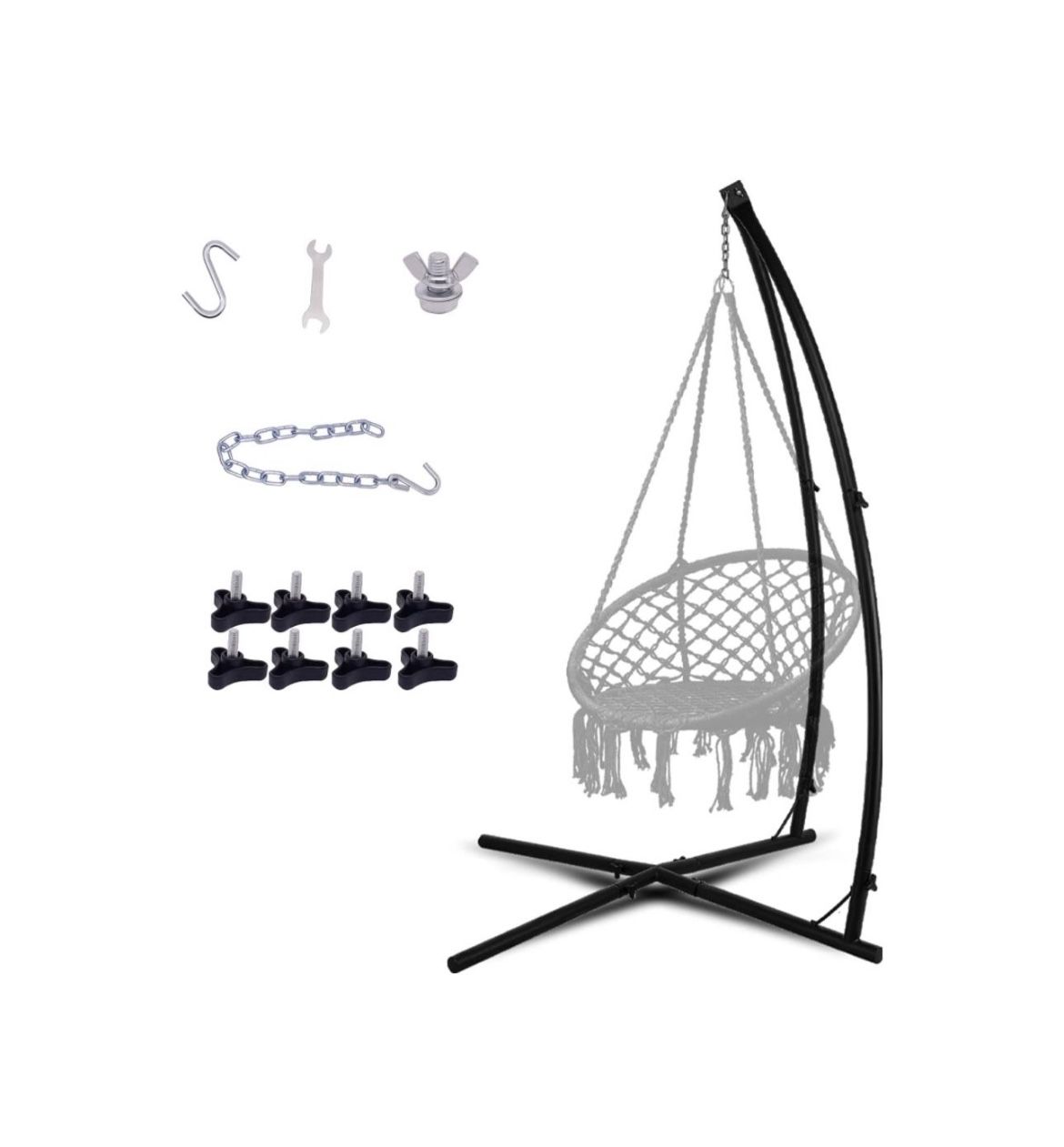 X Type Hammock Chair Stand,Heavy Duty Steel Solid Hammock Rack Stand,Adjustable Height,for Hanging Chair,Tree Tent,Loungers,Air Porch,Swings,Indoor/Ou