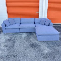 4 Piece Gray Cloud Modular Sectional Sofa Couch 🚛 SAME DAY DELIVERY!