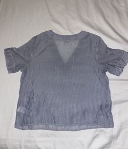 Blue Striped Crop Top