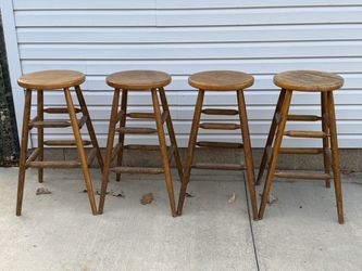 Solid Oak Barstools (4 total)