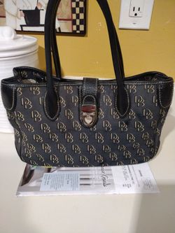 Vtg Dooney and Burke Monogram Satchel Bag