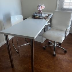 All White Office Furniture 