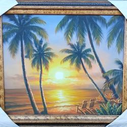 Sun Set/palm Trees  Painting 
