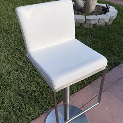 Amalfi Collection Stool, Performance Vegan Leather Adjustable, White, 1 Available