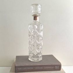 Vintage Glass Diamond Quilted Pattern Decanter