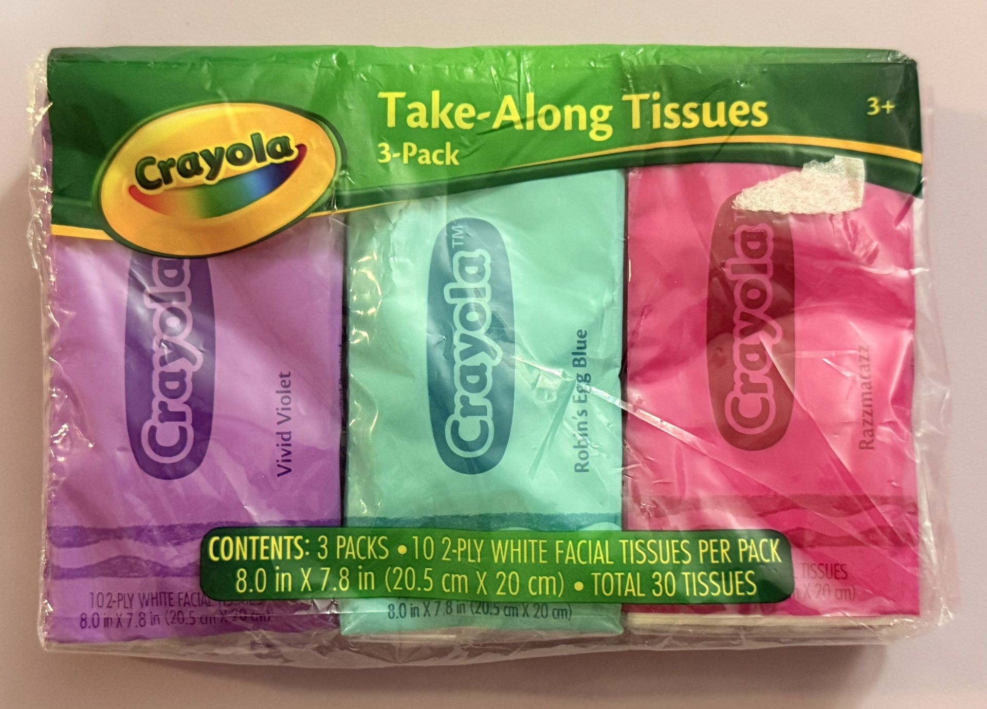 Crayola 3 Pack Take Along Tissues New