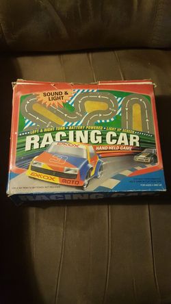 Vintage Hand Held Racing Car Game with Box
