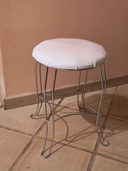 White Vanity Stool