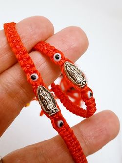 Two Red Bracelets Virgen De Guadalupe Bebe &adults