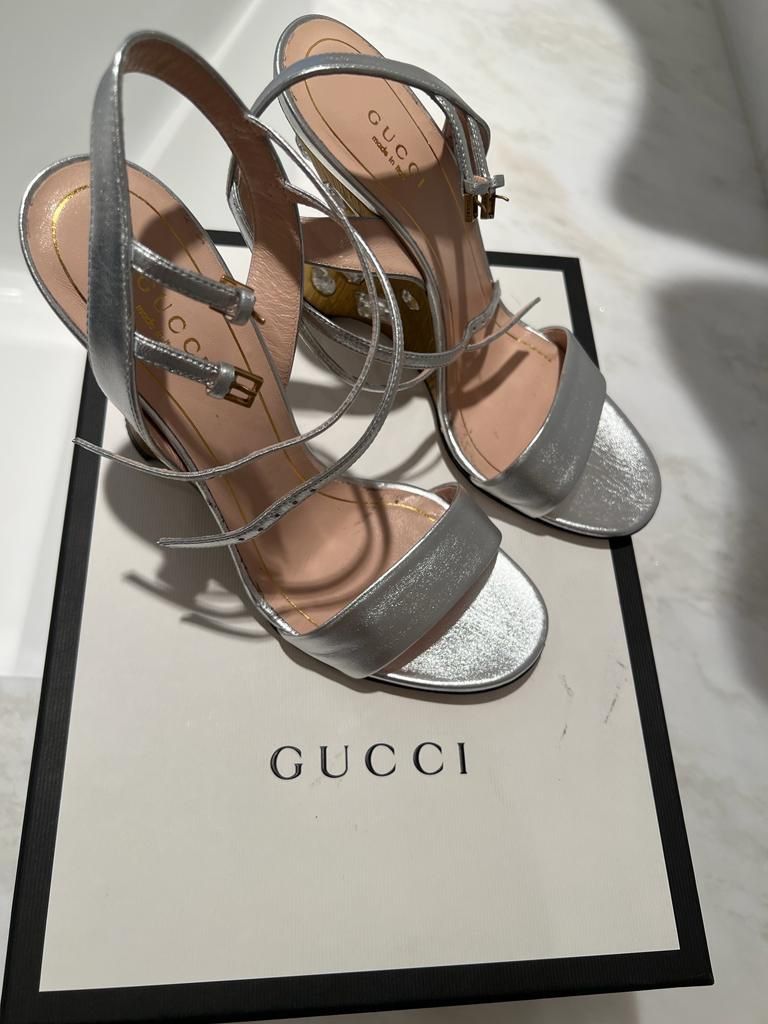 Gucci Napa Argento Heels
