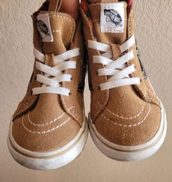 VANS Sk8-Hi Zip MTE Plaid Brown Suede Hi-Top Sneakers Toddler Size 9