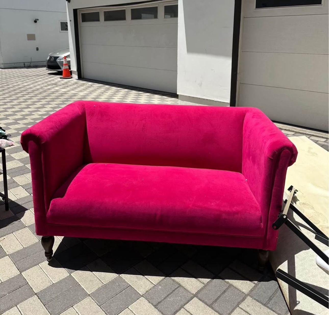 World Market Marian Sofa in Hot Pink