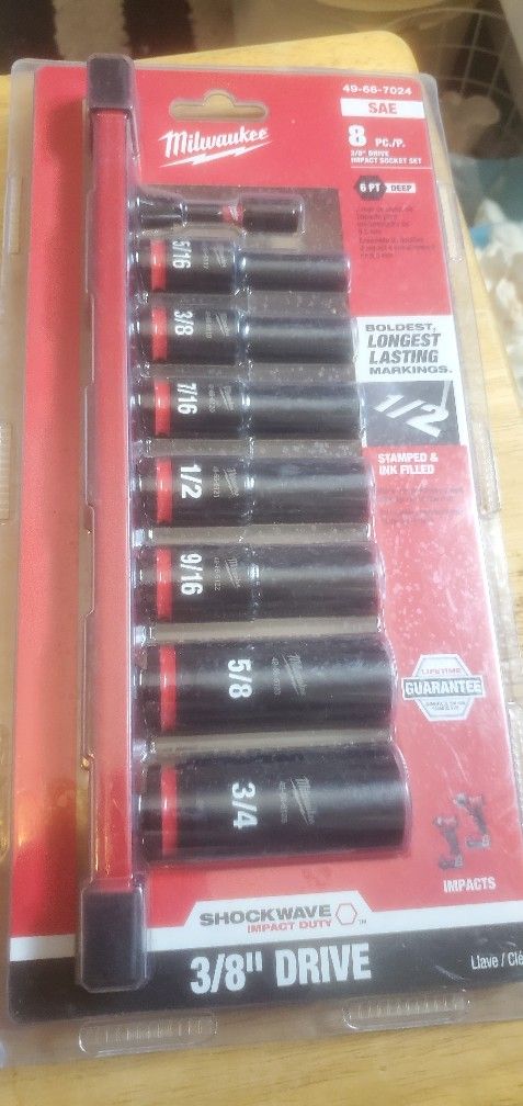 Milwaukee 8pc Impact Socket Set New Never Used