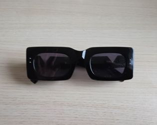 Free People Brisbane Studded Rectangle Sunglasses - Black Chunky Y2K Frames