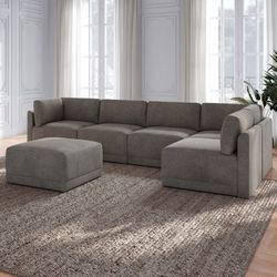 Thomasville Fallon Modular Sectional 6-piece Gray with Ottoman $1199.99