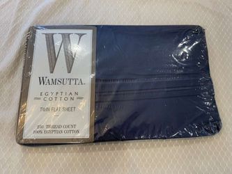 Brand New - Wamsutta Egyptian Cotton Twin Flat Sheet in Navy