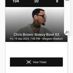 2 Chris Brown Tickets Row 104