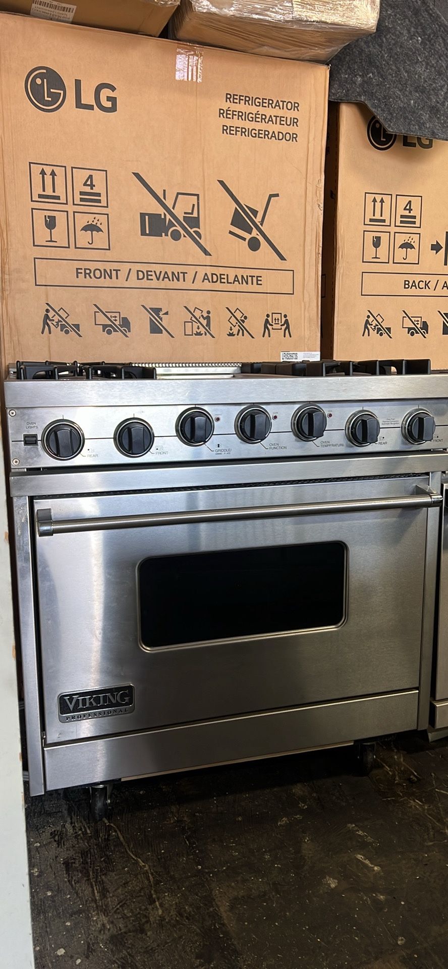 Viking 36”Wide Dual Fuel Range Stove In Stainless Steel