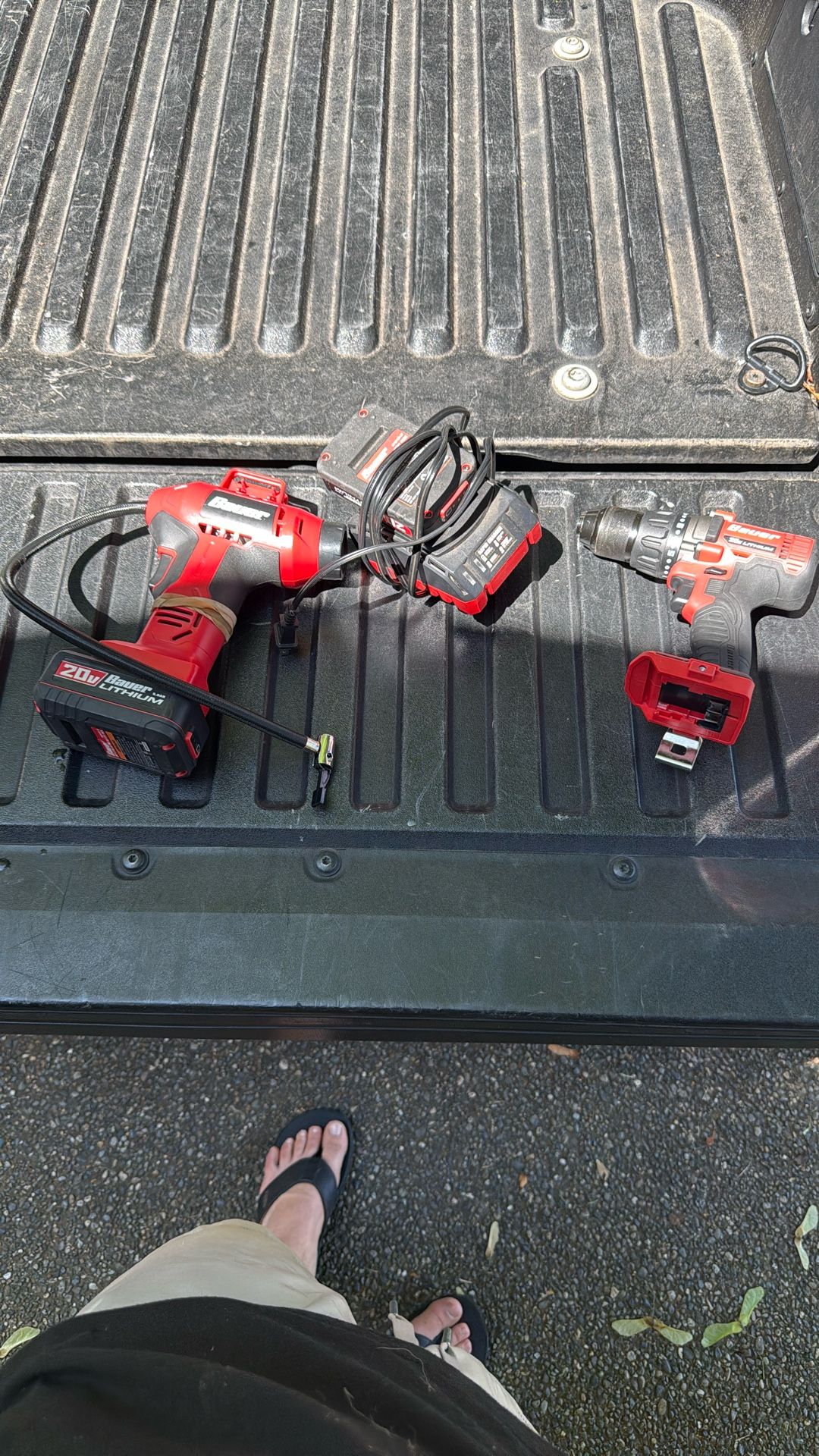 Drill, Air Pump And Two Batteries 