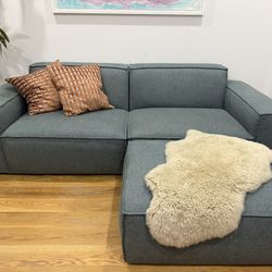 Castlery - Jonathan Sofa with Ottoman (Zenith Blue)