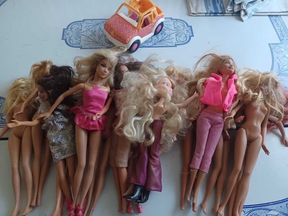 15 Barbie Dolls With 1 Car Low Price