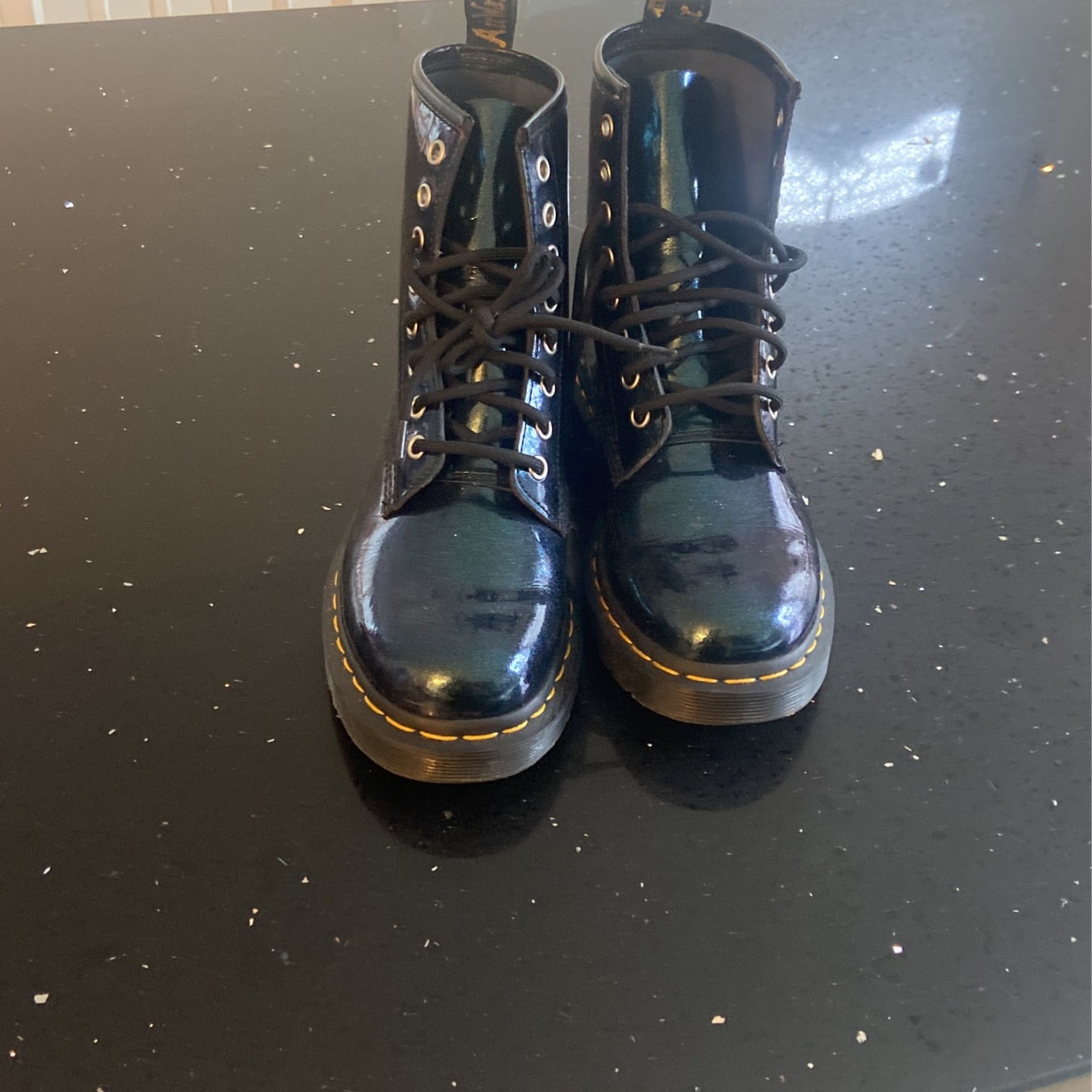 Martens Boots Color Blue 1460 SPARKLE METALLIC LACE UP BOOTS