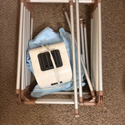 Portable Dryer, 110V 1000W Electric Clothes Dryer Machine, Double Layer Stackable, Stainless Steel, Blue, 15kg Capacity, Front Load, Ideal for Apartme