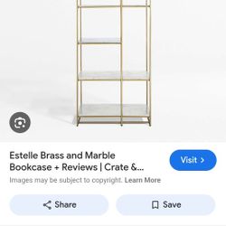 Crate And Barrel Estelle Brass And Marble Shelf
