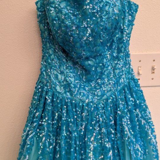 Beautiful Blue Sequin Dress - Size 2 !!