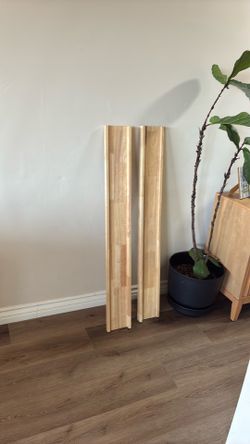 Set of 2 Solid Wood Floating Shelves – 48” Natural Wood