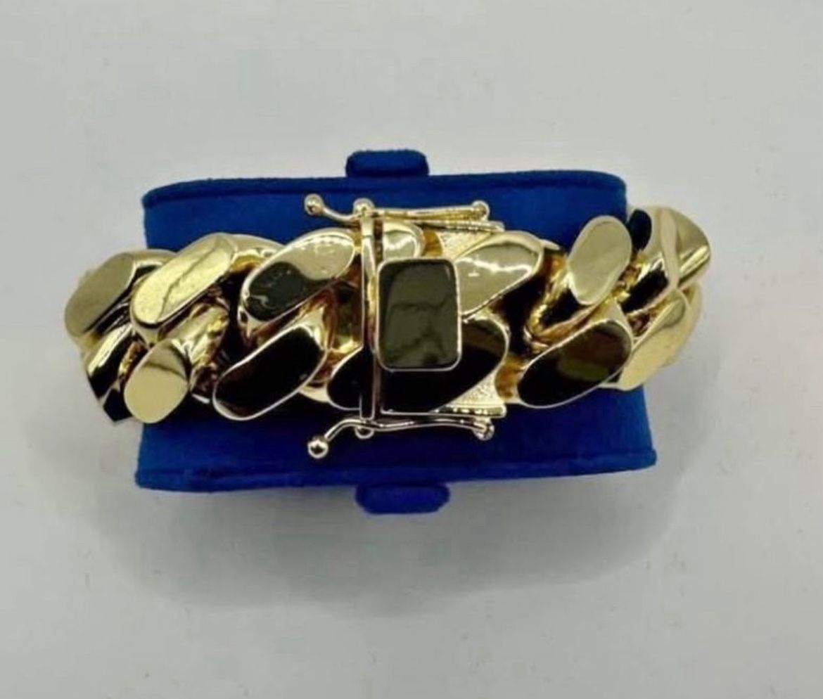 20mm - 7inch & 8inch Yellow Gold bracelet 14K & 18K | PREMIUM QUALITY π