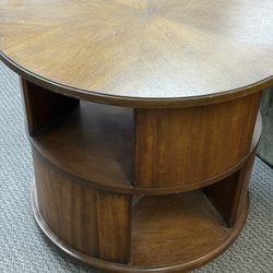 Pair of round end tables , 28”diameter & 24”h