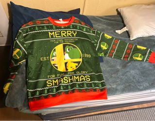 Super smash bros. Xmas ugly sweater XL