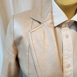 Leather Jacket Pearl y Sand Colors 