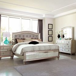 Beautiful Silver Bedroom Set - Gently Used 