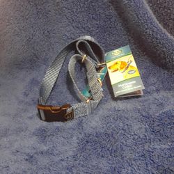 Pey Safe Martingale Collar With Quick Snap Buckle 3/4" Medium 10"-16" Royal Blue & 65" Royal Blue Leash With Black Hand Handle