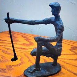 Vintage Bronze Golfer Figurine