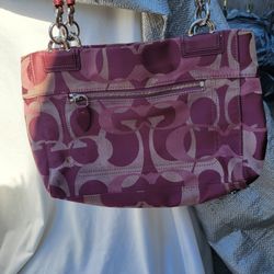 Pink And Beige Coach Purse