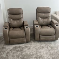Dual Power Theater Recliners. 