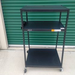 Apollo 3 Tier Rolling Media Cart with Power Strip