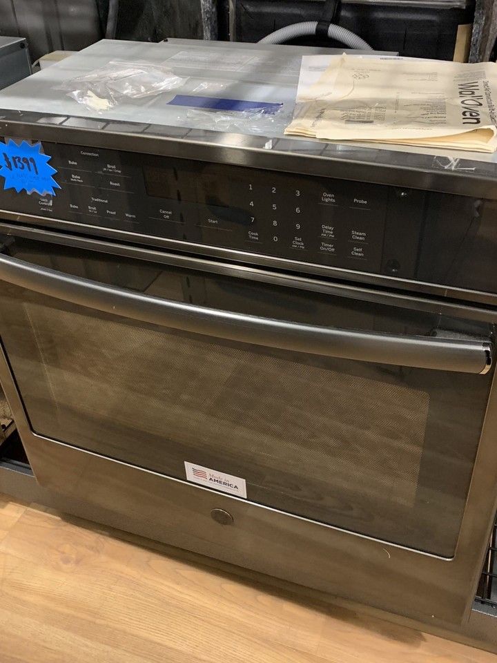 GE Profile Self cleaning True Convection Single Wall Oven (Black Stainless) 69 S