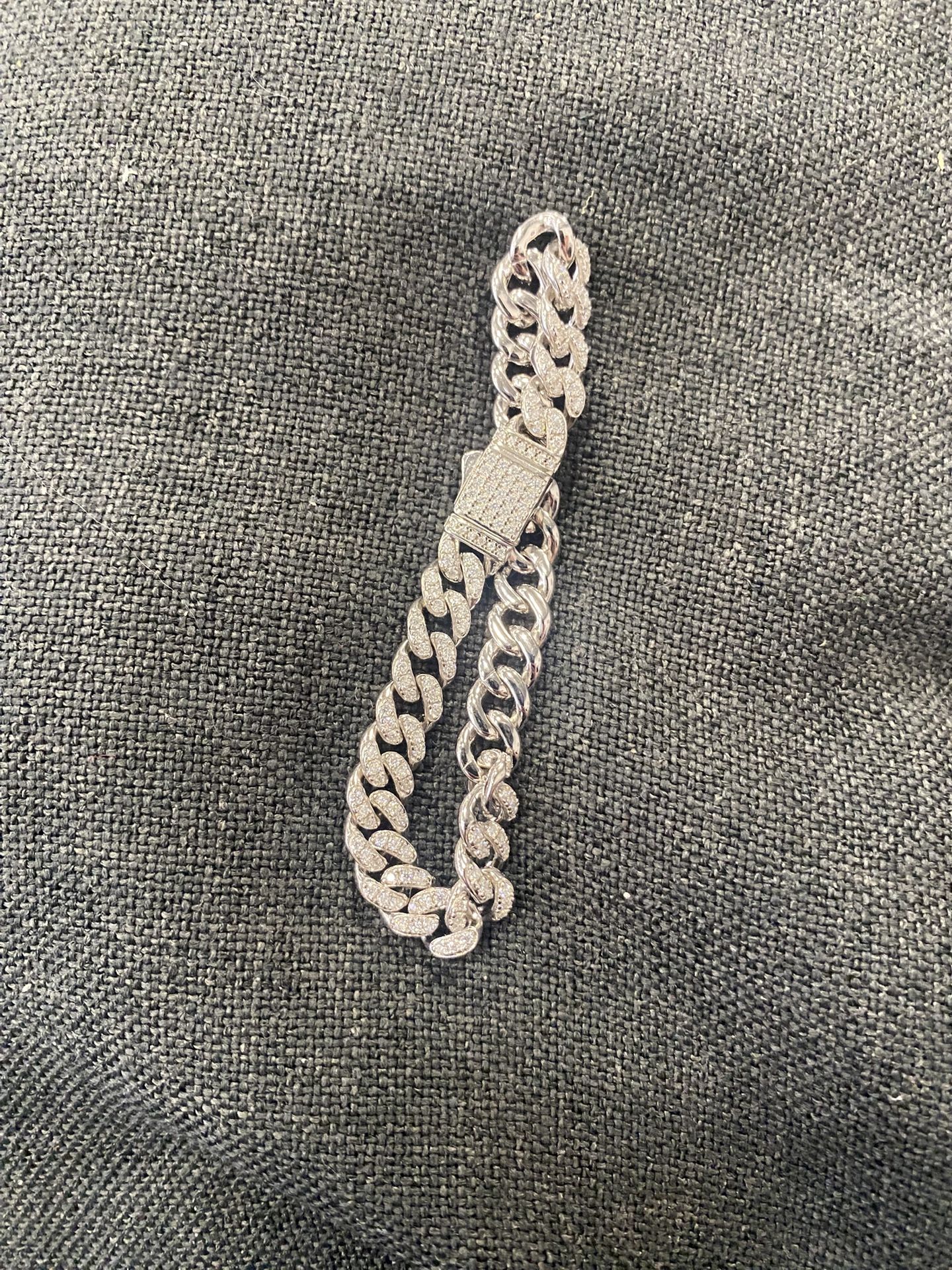 925 Sterling Silver Moissanite Cuban