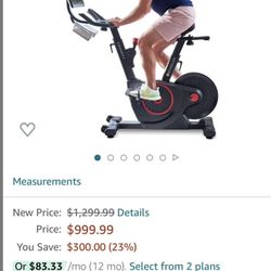 Echelon EX5-S Spin Bike with Touch Screen, cushioned seat, and mat (alternative to the Peloton!)